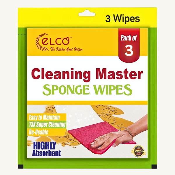 Scotch-Brite Sponge Wipe Resusable Kitchen Cleaning Sponge- Easy to use,  Multi- color & Biodegradable (pack of 3) : : Home & Kitchen