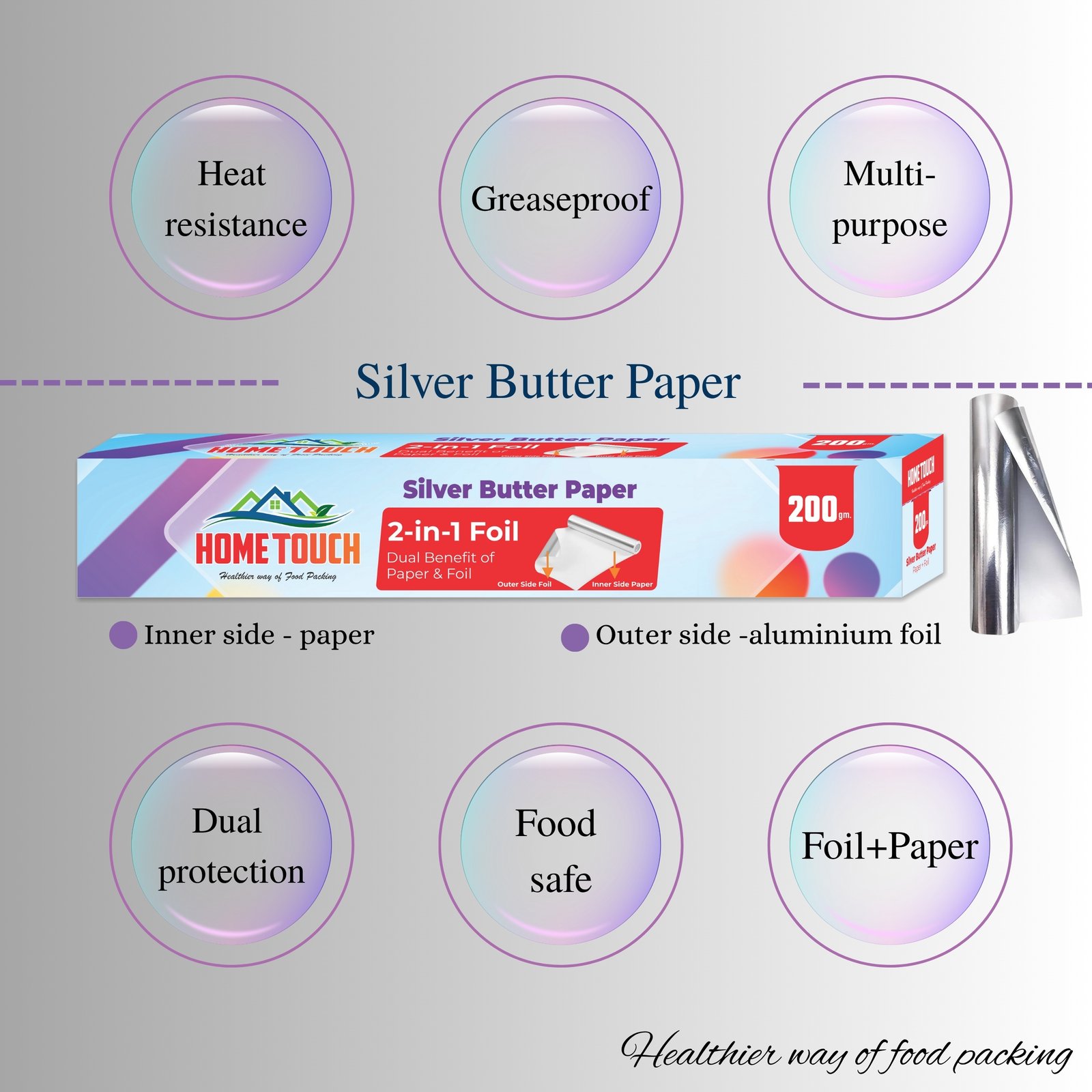 HOME TOUCH Silver Butter Paper - Image 2